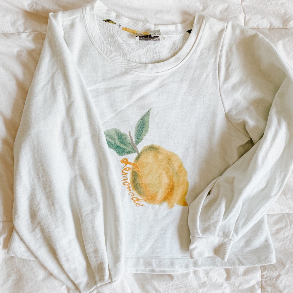 Lemon bell sleeve sweatshirt sweater